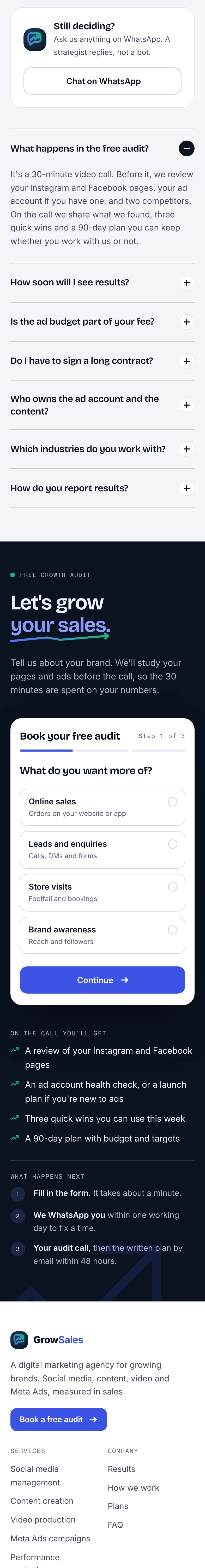 GrowSales landing page at Mobile · 393, part 6 of 7