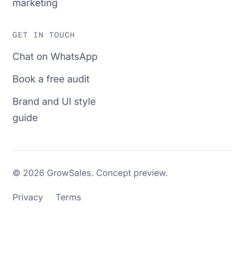 GrowSales landing page at Mobile · 393, part 7 of 7