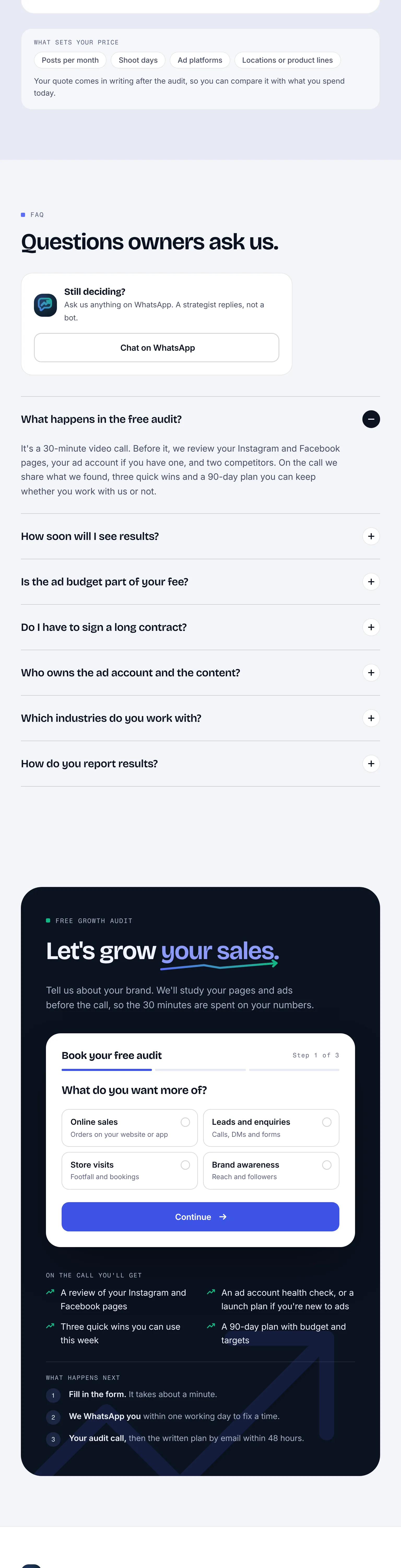 GrowSales landing page at Tablet · 768, part 5 of 6